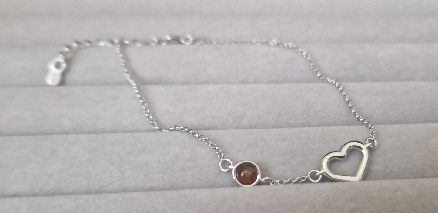 Sterling silver bracelet with Baltic Amber