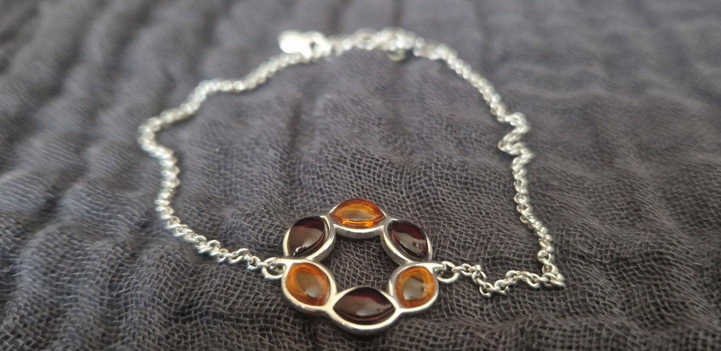 Sterling silver 925 bracelet with Baltic Amber