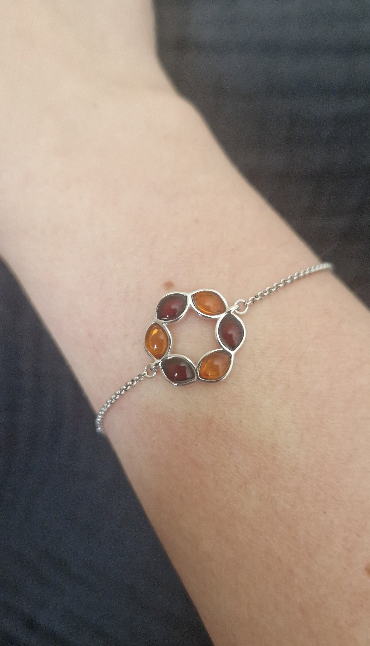 Sterling silver 925 bracelet with Baltic Amber