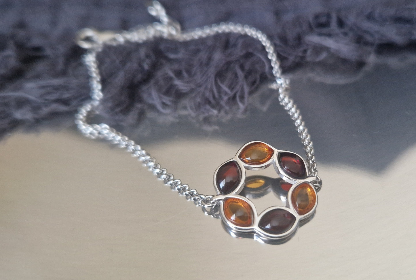 Sterling silver 925 bracelet with Baltic Amber