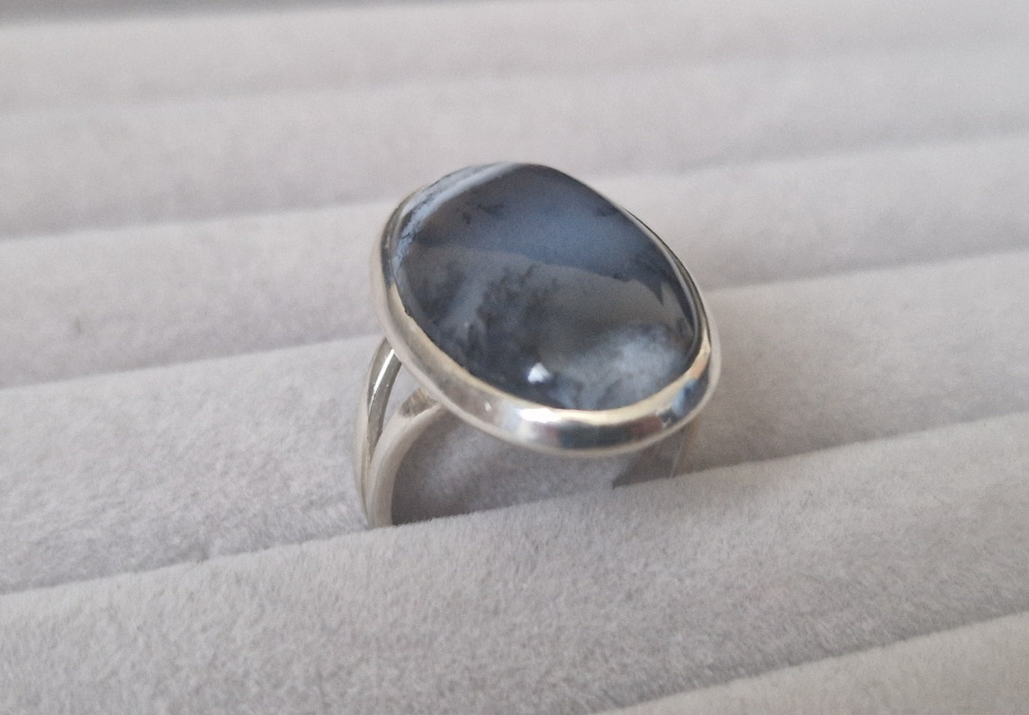 Sterling silver ring with natural stone