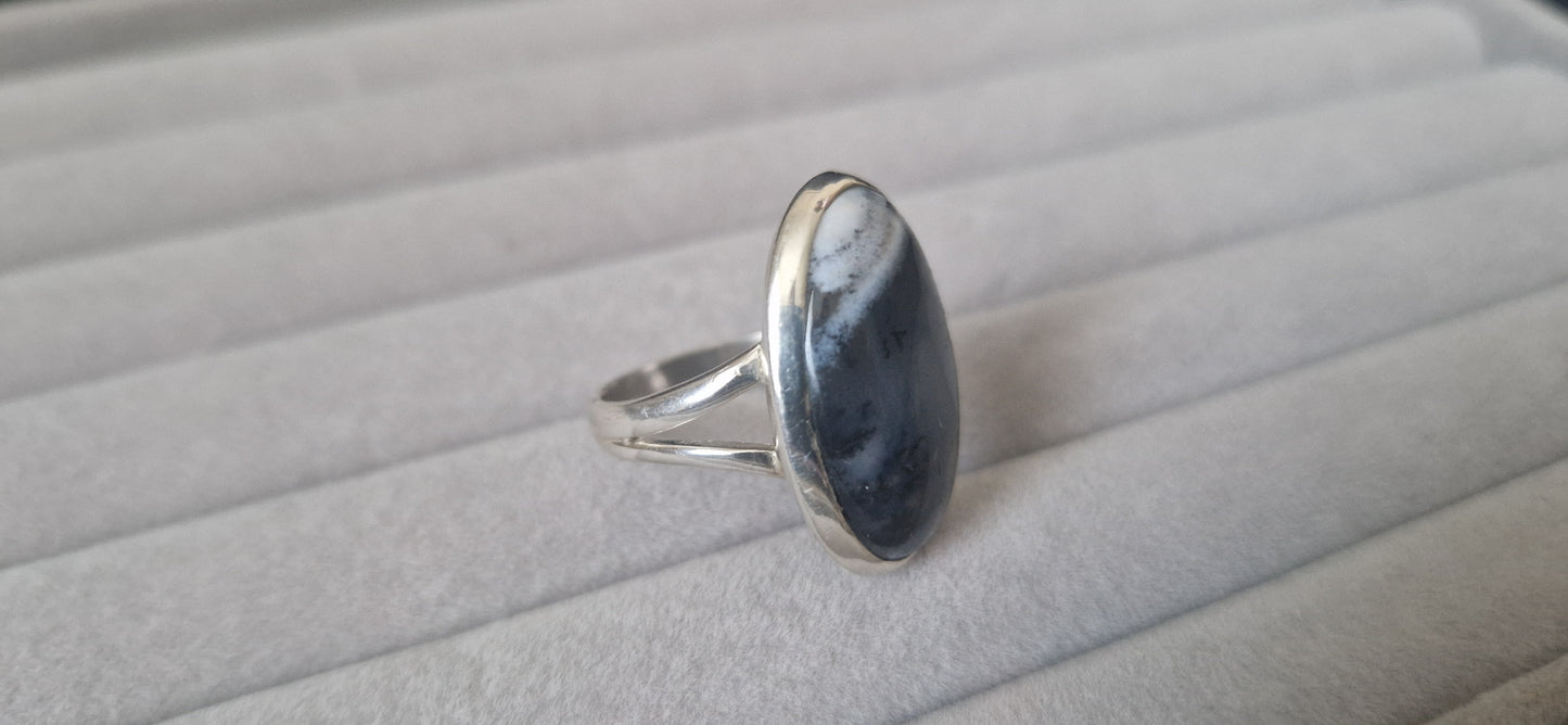 Sterling silver ring with natural stone