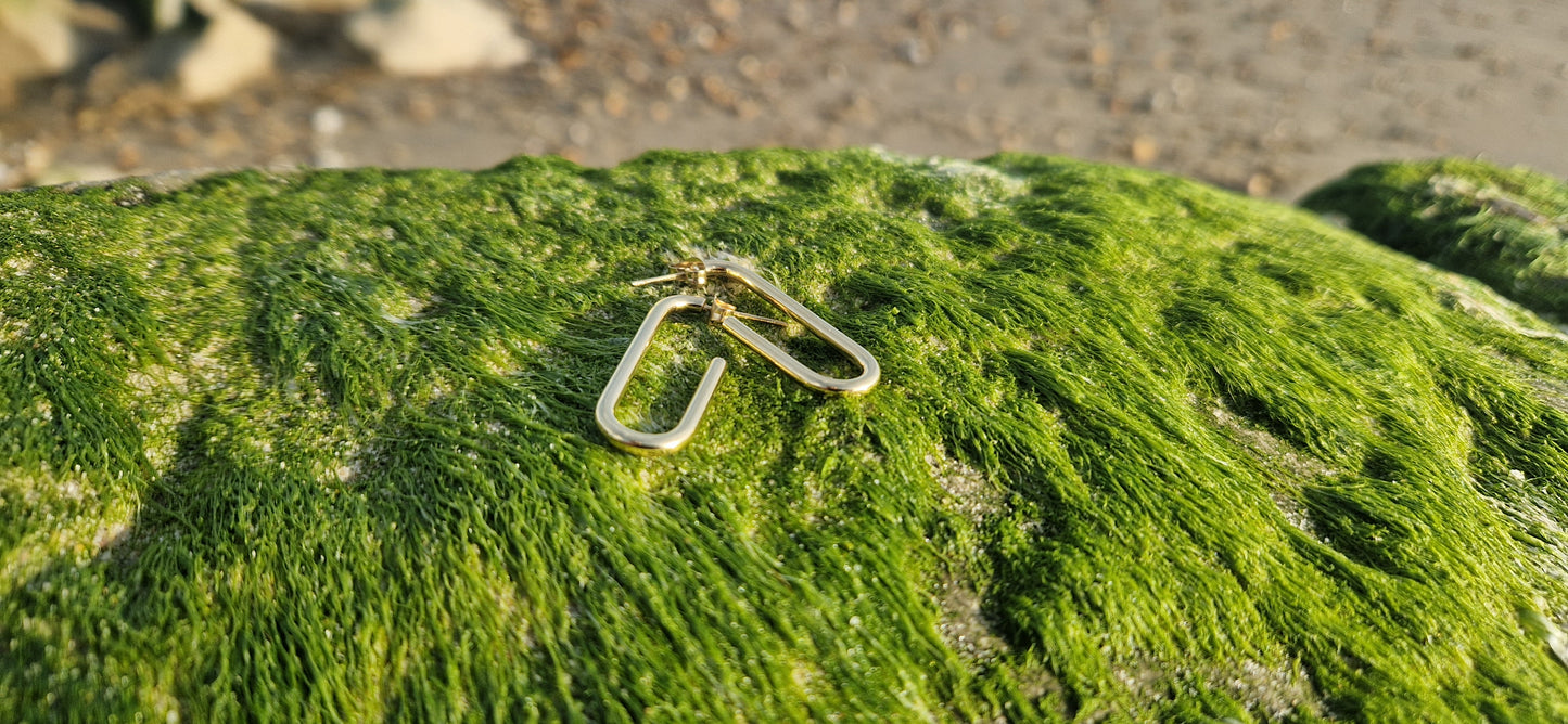 Beautiful stainless steel stud earrings in gold