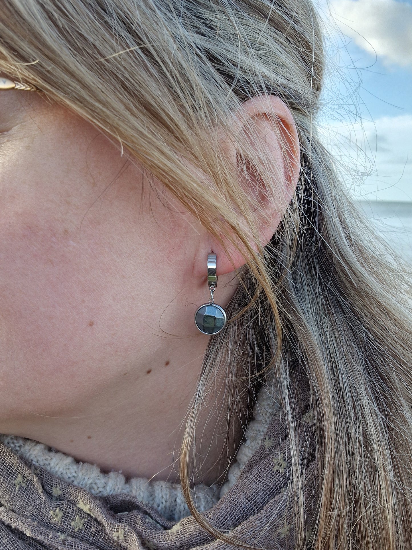 Stainless steel Hematite earrings