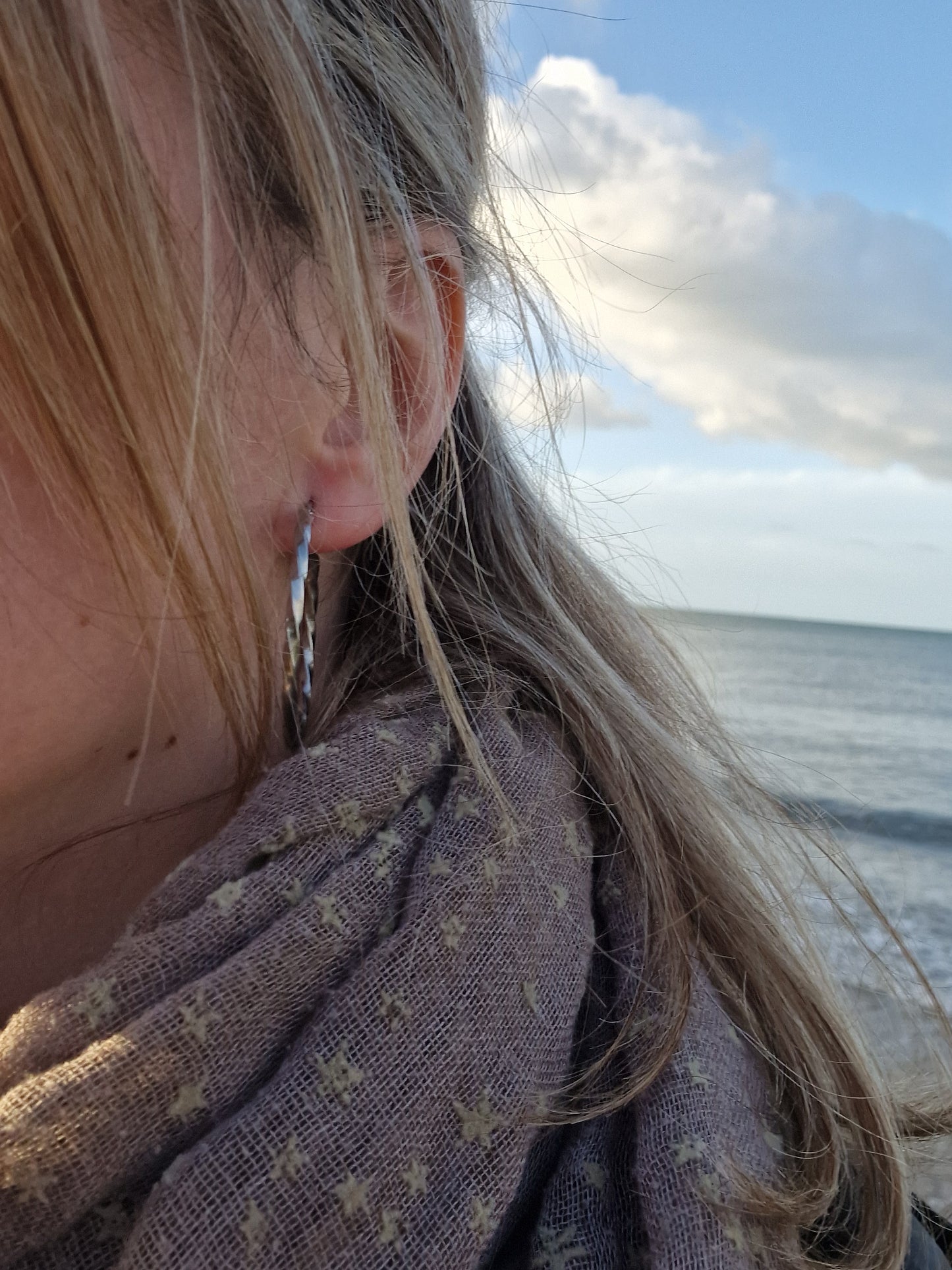 Beautiful large stainless steel hoops in silver